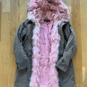 Pink Fur Lined Anorak - Size Small